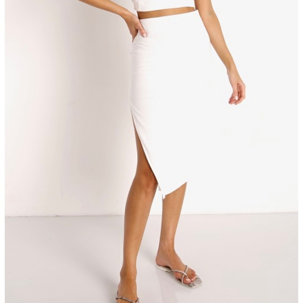Stillwater The Rib Edit Skirt in White Size S